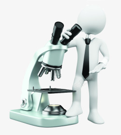 看显微镜的3D小人素材