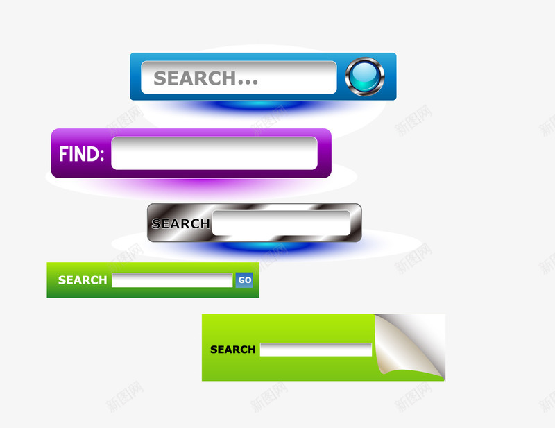 按钮搜索框png免抠素材_新图网 https://ixintu.com 下载 下载按钮 导航条 按钮 搜索框 网页