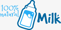 蓝色图案宝宝奶瓶蓝色奶瓶标志高清图片