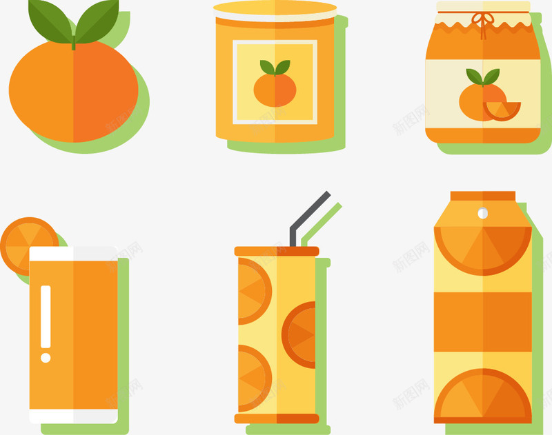 喝橙汁矢量图ai免抠素材_新图网 https://ixintu.com 易拉罐 橙子 橙汁 玻璃杯 饮品 矢量图