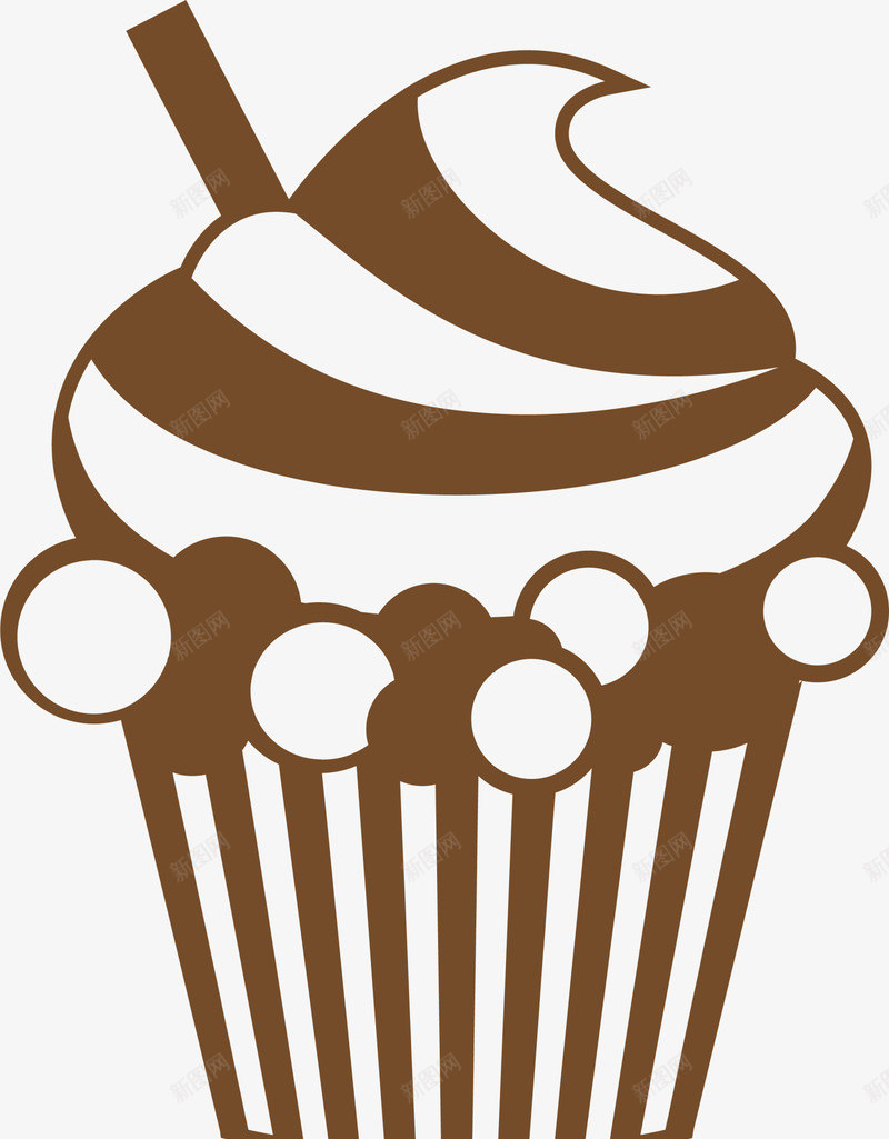 咖啡色美味蛋糕png免抠素材_新图网 https://ixintu.com 咖啡色蛋糕 甜品 线条糕点 美食 装饰图案 食物