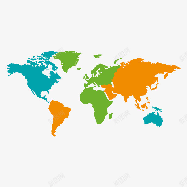 多彩地图png免抠素材_新图网 https://ixintu.com 世界地图 多彩地图 彩色地图 矢量地图