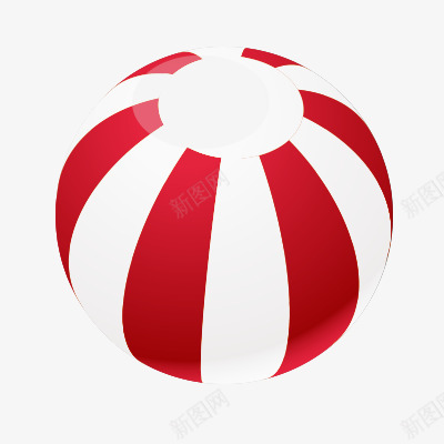 红白条纹圆球png免抠素材_新图网 https://ixintu.com 圆球 条纹球 球