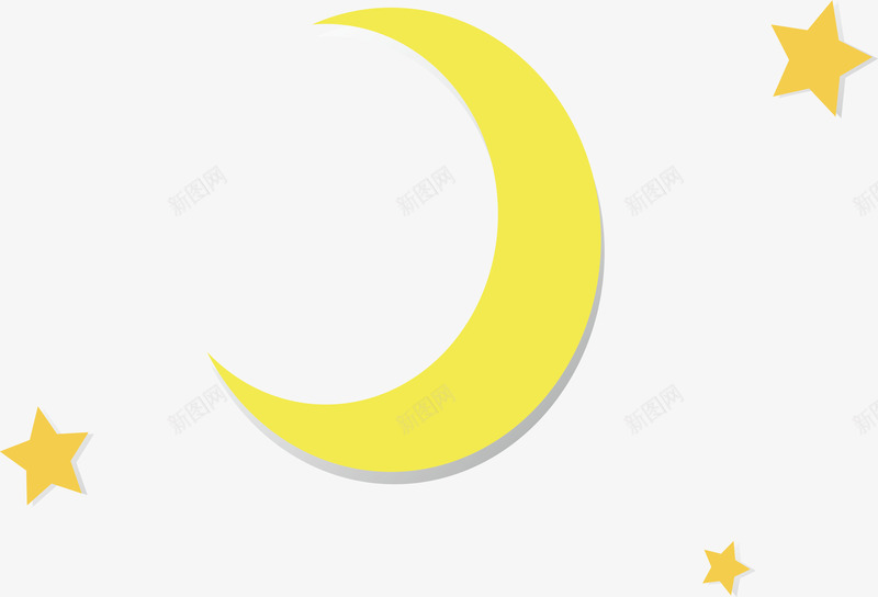 夜晚的星星月亮矢量图ai免抠素材_新图网 https://ixintu.com 星星 月亮 矢量png 黄色五角星 黄色星星 黄色月亮 矢量图