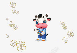 奶牛图案卡通奶牛图案高清图片
