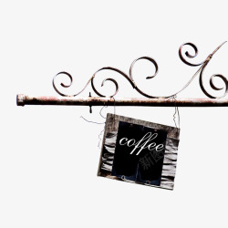 复古咖啡屋指路吊牌素材