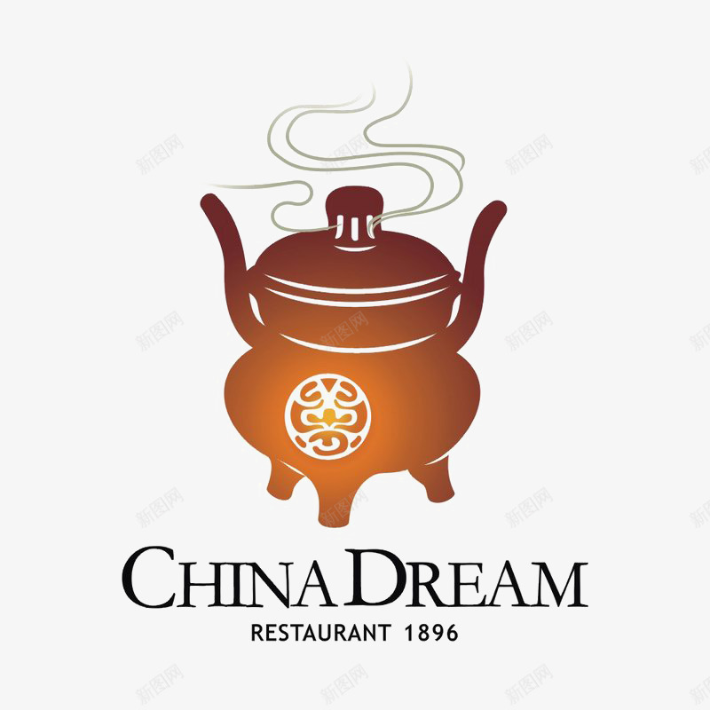 chinadream标识图标png_新图网 https://ixintu.com logo 品牌标识 字体设计 手绘香炉 排版设计 香炉