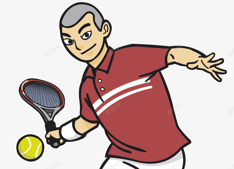 打网球的运动员png免抠素材_新图网 https://ixintu.com 卡通 多彩 网球 网球拍 运动 运动员 锻炼