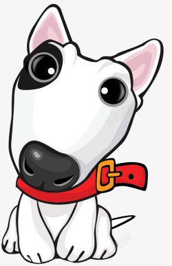 狗链子红色项圈链子卡通可爱漫画小狗高清图片