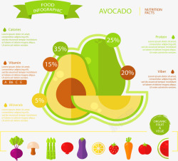 牛油果水果信息图表素材