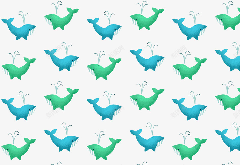 卡通海豚背景图png免抠素材_新图网 https://ixintu.com 创意 卡通 图案 水花 海豚喷水 背景图 蓝色