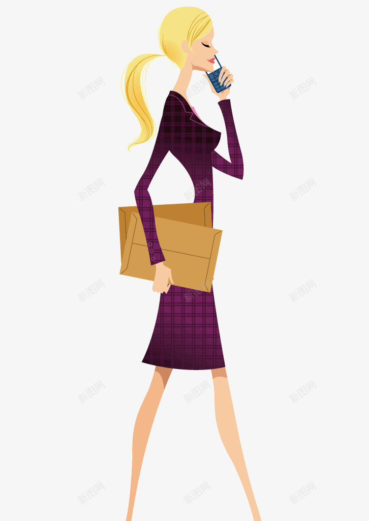 打电话的女人png免抠素材_新图网 https://ixintu.com 女人 工作的女人 打电话的女人 矢量素材 穿裙子的女人 黄头发的女人