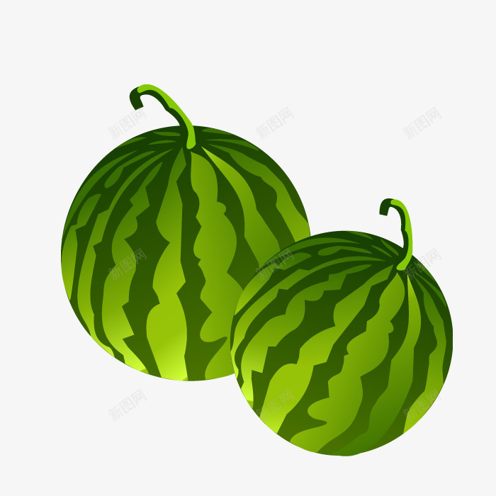 卡通西瓜图标png_新图网 https://ixintu.com 图标 图示 夏季水果 水果 绿皮西瓜 西瓜