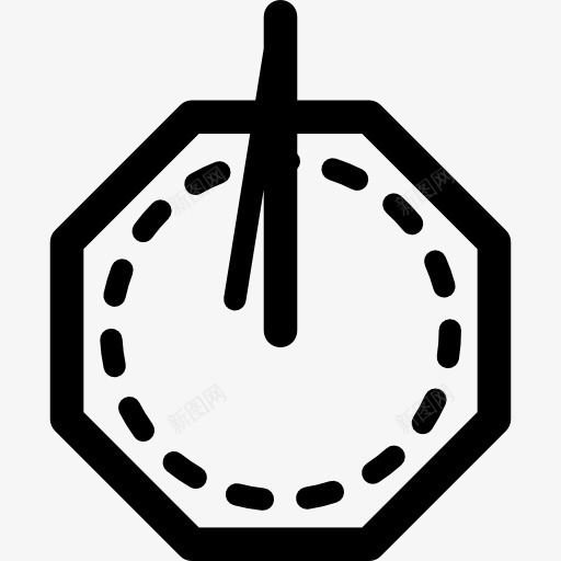 日晷图标png_新图网 https://ixintu.com 八角 太阳 定时器 日晷手绘 时钟 时间