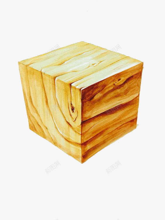 木质方块png免抠素材_新图网 https://ixintu.com 创意 实木 木头 木头快 木纹