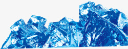 蓝色冰块堆砌夏天素材