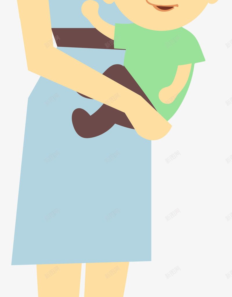 抱着小孩的女人插画png免抠素材_新图网 https://ixintu.com 人物插画 可爱小朋友 女人插画 妈妈 开心 抱着小孩的女人