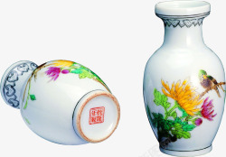 花鸟花瓶中国风元素瓷器素材
