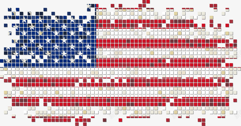像素美国国旗png免抠素材_新图网 https://ixintu.com 像素国旗 像素美国国旗 国旗 国旗图案 方块国旗 美国国旗