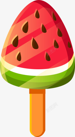 西瓜冰条红色卡通美味西瓜冰条高清图片