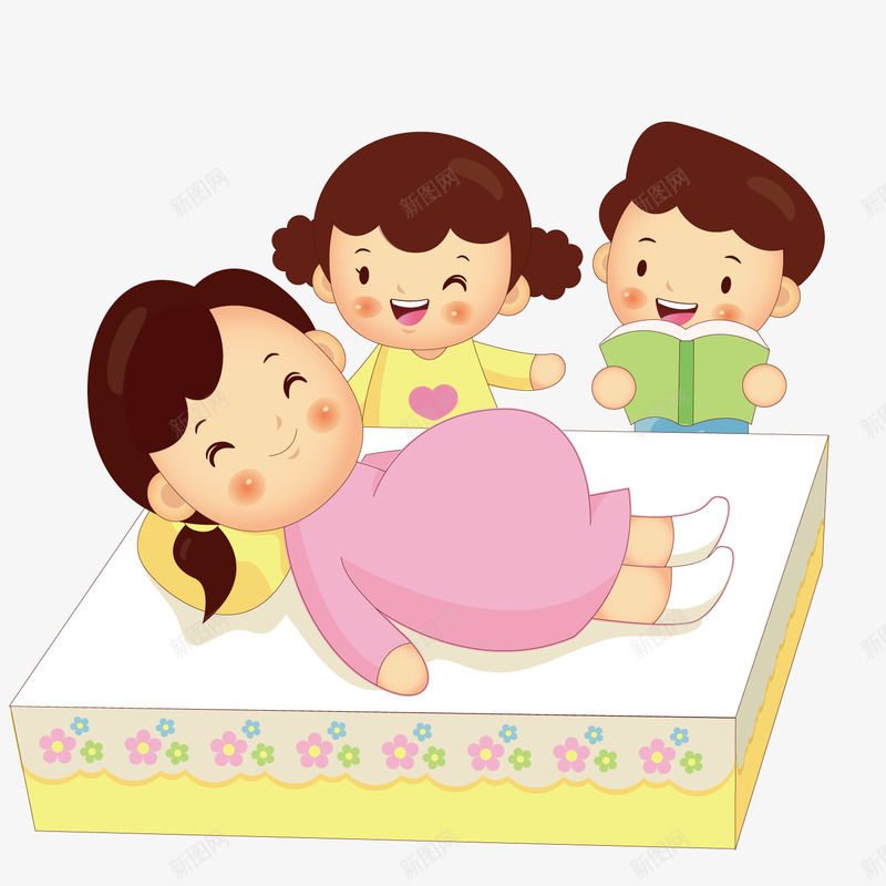 躺在床上的怀孕的女人png免抠素材_新图网 https://ixintu.com 女人 孩子 怀孕