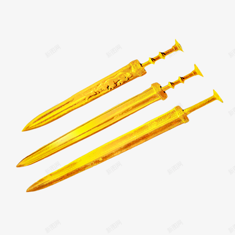 中国古典宝剑png免抠素材_新图网 https://ixintu.com 传世宝剑 干将 莫邪 越王勾践 金色 金色宝剑