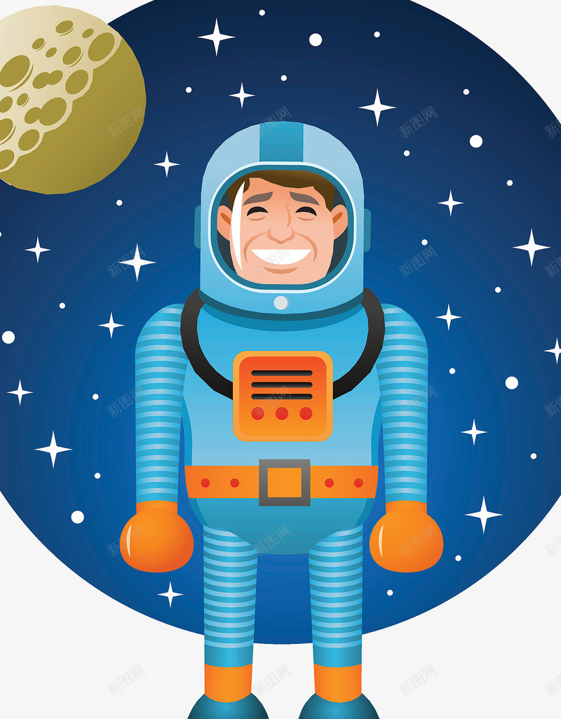 宇宙太空人png免抠素材_新图网 https://ixintu.com 太空人 宇航员服装 插图 星际穿越 月球
