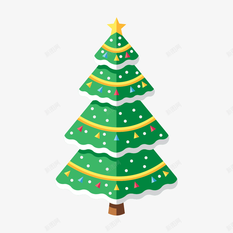 绿色卡通圣诞树png免抠素材_新图网 https://ixintu.com 圣诞 圣诞树 圣诞节 圣诞节装饰 文化艺术 星星 树 球 节日庆祝