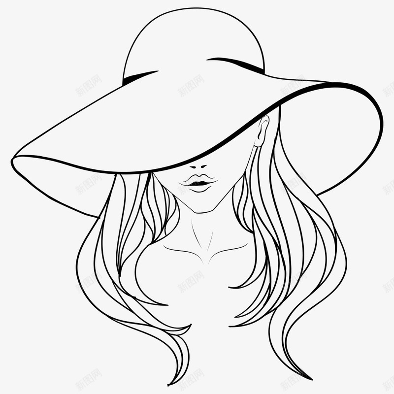 戴帽子的女人矢量图图标eps_新图网 https://ixintu.com 人物 女人 女孩 帽子 戴帽子 矢量图