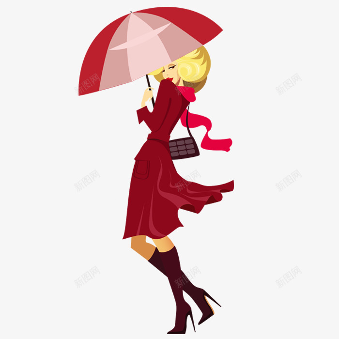 打伞的女人png免抠素材_新图网 https://ixintu.com png图形 png装饰 卡通 女人 美女 装饰 雨伞