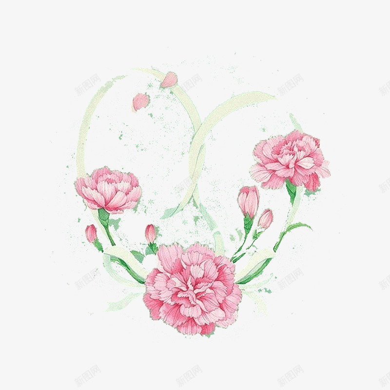 盛开的牡丹背景图png免抠素材_新图网 https://ixintu.com 手绘 盛开的 粉色 鲜花