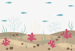 海底世界粉色珊瑚矢量图素材