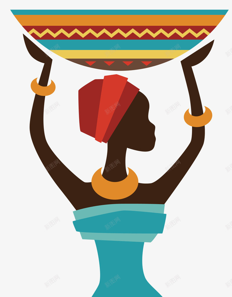 非洲的女人png免抠素材_新图网 https://ixintu.com 大盆 女人 民族风 黝黑