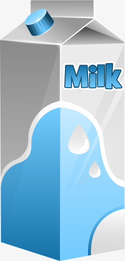 卡通盒装牛奶素材