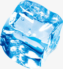蓝色纯净冰块方形素材