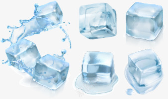冰块png免抠素材_新图网 https://ixintu.com 冰块 方块 蓝色 融化