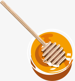 搅拌蜂蜜的木棒搅拌蜂蜜矢量图高清图片