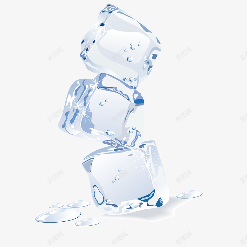 冰块png免抠素材_新图网 https://ixintu.com 3个冰块 冰块免费png下载 冰块矢量素材 手绘冰块