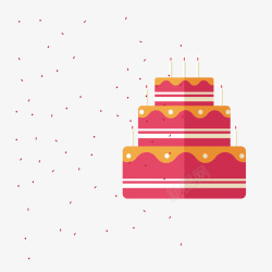 红色喜庆生日蛋糕矢量图素材