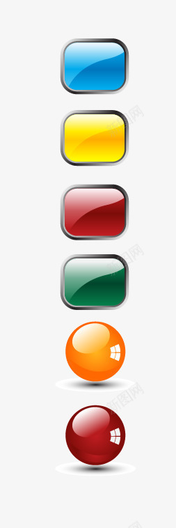彩色方块标签彩色按钮png免抠素材_新图网 https://ixintu.com 彩色 按钮 方块 标签