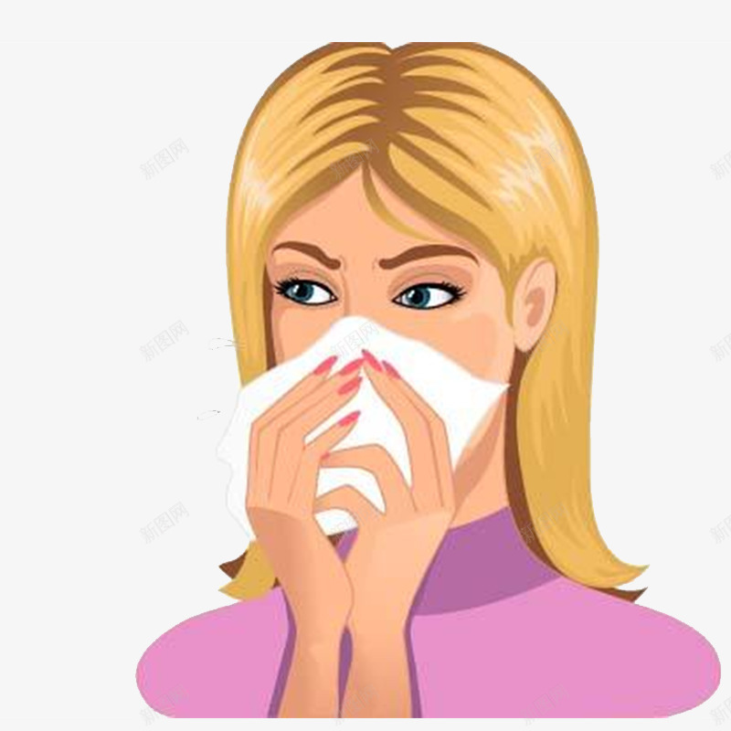 得了鼻炎的人png免抠素材_新图网 https://ixintu.com 女人 手 素材 纸 鼻炎
