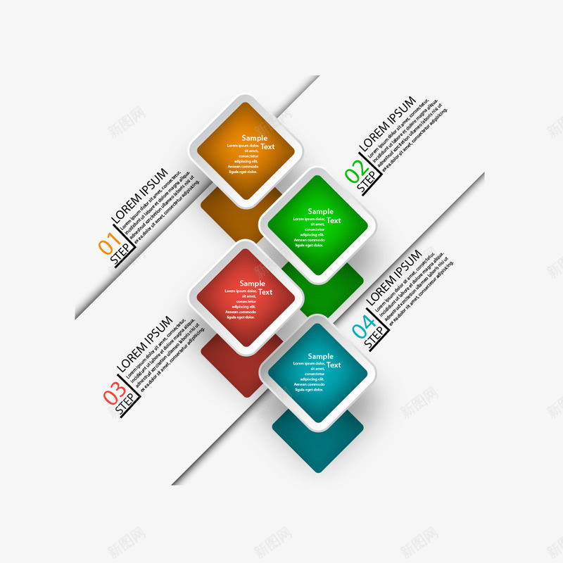 彩色方块信息图png免抠素材_新图网 https://ixintu.com png png素材 ppt素材 信息图 免费png 免费png素材 彩色方块 数字 方块 矢量素材