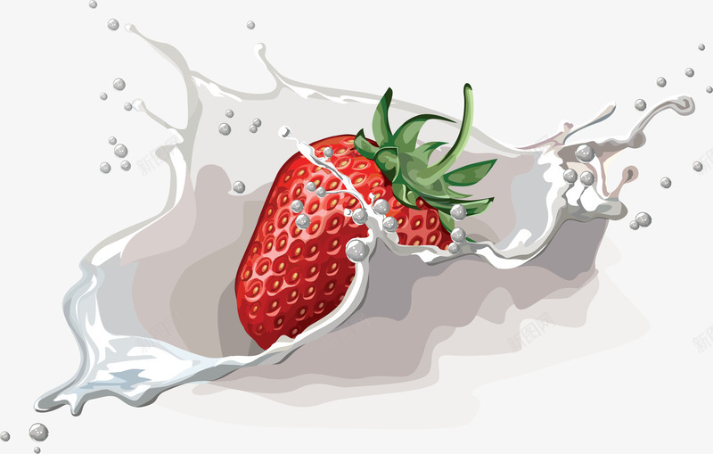 牛奶草莓png免抠素材_新图网 https://ixintu.com 牛奶 草莓
