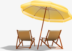沙滩伞躺椅素材