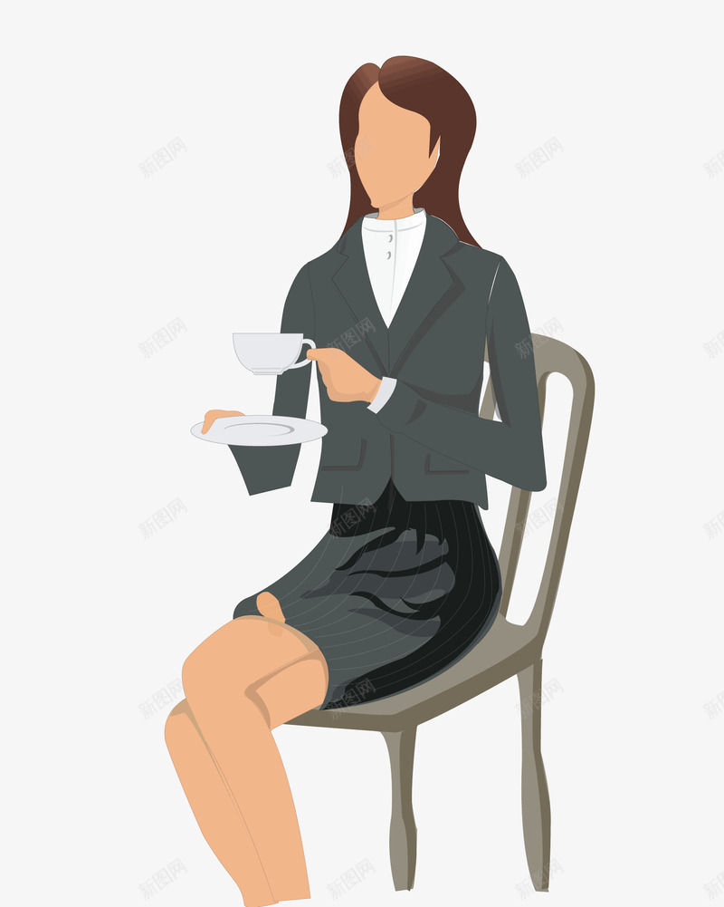 喝咖啡的女人png免抠素材_新图网 https://ixintu.com 咖啡杯 喝咖啡的女人 坐着的女人 女人 女士 女生 椅子 穿裙子的女人