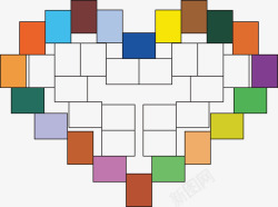 方块心形纯色长方块心形照片墙免费高清图片