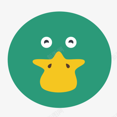 卡通绿色鸭子头图标logo图标