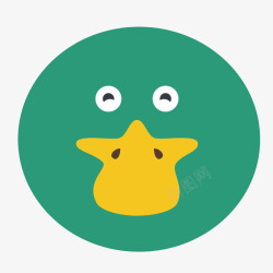鸭子头卡通绿色鸭子头图标logo高清图片