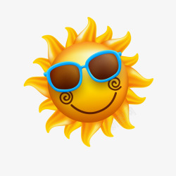 戴眼镜的太阳戴太阳镜的笑脸太阳高清图片