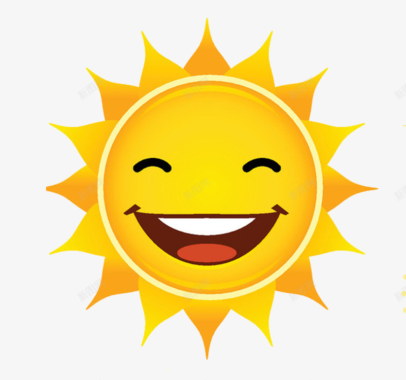 黄色微笑的太阳png免抠素材_新图网 https://ixintu.com 可爱 图案 手绘 白天 阳光